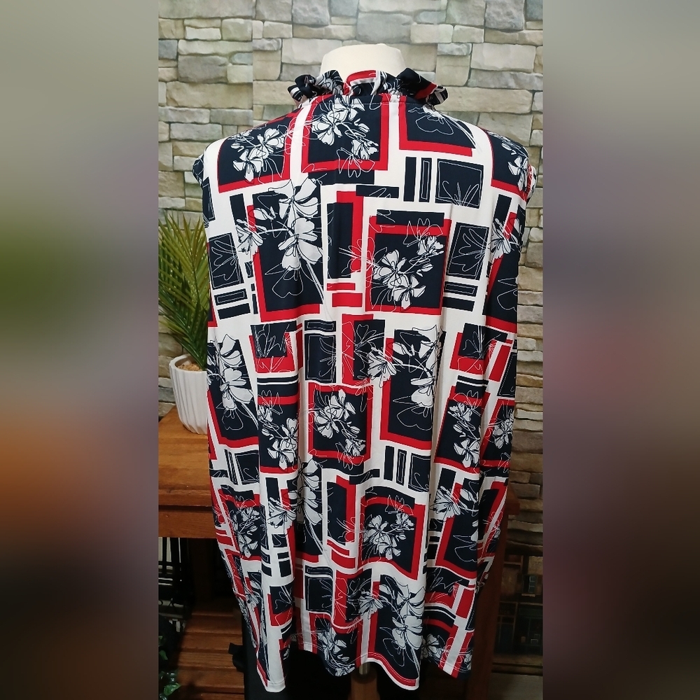 Womens 3X The Limited Floral Tropical Sleeveless Blouse - Picture 4 of 6